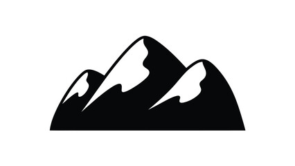 Mountain Peaks Silhouette Icon Isolated on White Background for Adventure Design