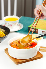 Stewed Chicken with Carrots and Turnips - Asian Farmhouse Dish