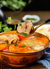 Chicken with Stewed Turnips in Broth - Asian Cuisine