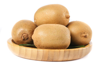 Fresh Kiwifruit Still Life in Woven Basket, Sichuan China