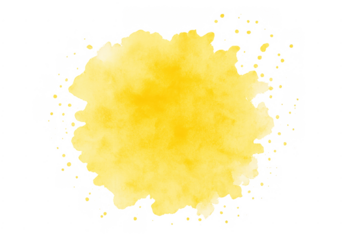 Yellow watercolor paint splash and splatter texture