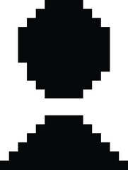 Fototapeta premium Pixelated user profile avatar silhouette icon in retro blocky style for account identity and digital interface design