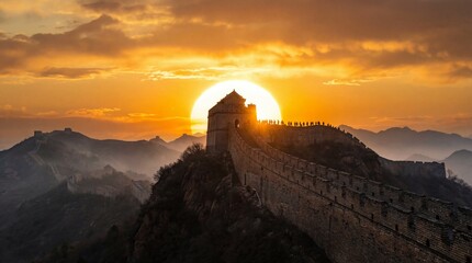 The magnificent scenery of the Great Wall of China