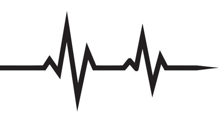 Modern flat heartbeat line icon for medical and health designs