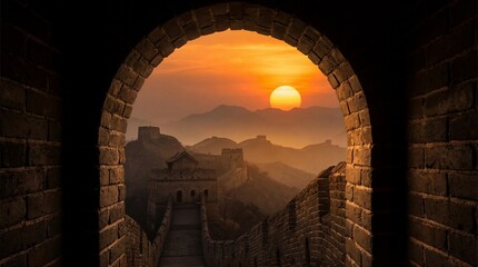 The magnificent scenery of the Great Wall of China