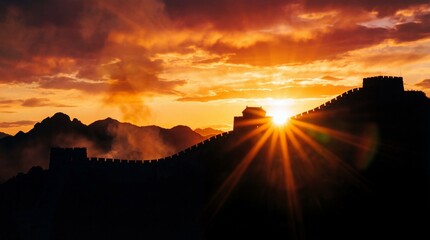 The magnificent scenery of the Great Wall of China