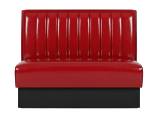 A red leather booth on a transparent background, perfect for interior design and furniture concepts
