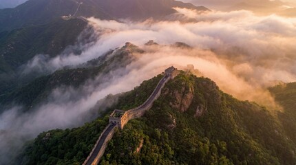 The magnificent scenery of the Great Wall of China