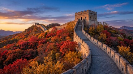 The magnificent scenery of the Great Wall of China