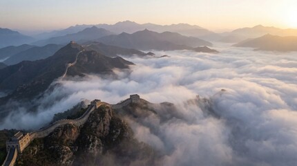 The magnificent scenery of the Great Wall of China