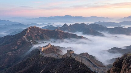 The magnificent scenery of the Great Wall of China