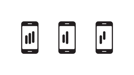 Mobile phone signal strength icons for app ui and website design, vector symbols © Malik
