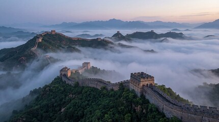 The magnificent scenery of the Great Wall of China