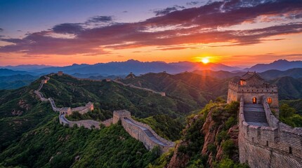 The magnificent scenery of the Great Wall of China