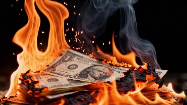 burning dollar 