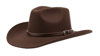 Brown cowboy hat isolated PNG, classic western headwear for rodeo, country music, and themed events on transparent background