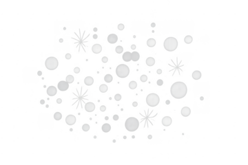 Falling snow and unique snowflakes transparent background