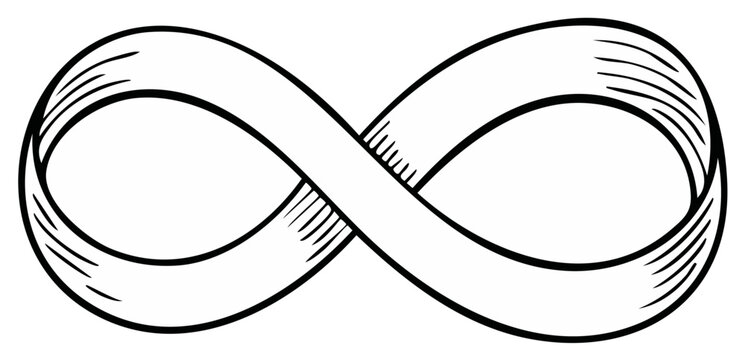Continuous Infinite Loop Symbol in Sketch Style