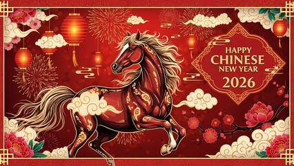 Obraz premium happy chinese new years 2026