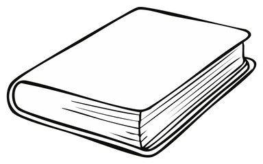 A single closed book with blank cover and outlined design offering ideas of study learning reading writing or sketch concepts