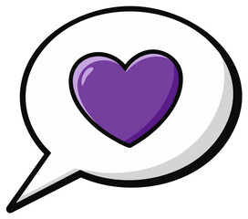 Heart in a Speech Bubble Pop Art Style Illustration