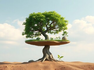 bonsai tree on the beach