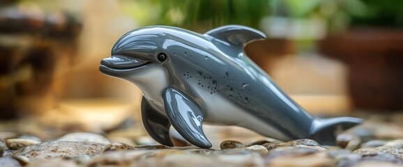 A small smiling dolphin pencil sharpener with glossy finish