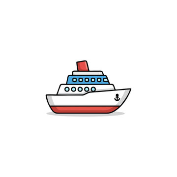 boat on white background