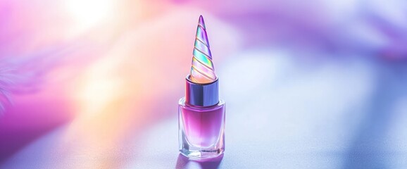 A small unicorn horn-shaped lip gloss container
