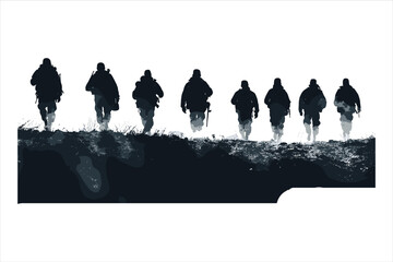 Soldier marching silhouette Images