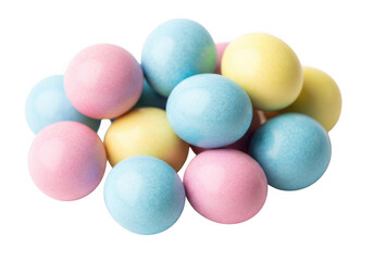 A pile of colorful candy balls on transparent background