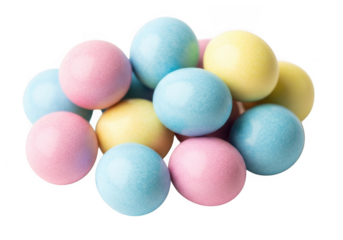 A pile of colorful candy balls on transparent background