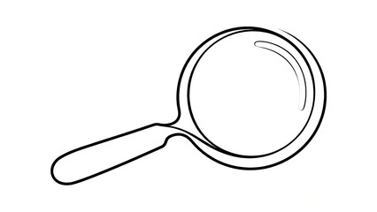 Simple black and white line drawing of a magnifying glass icon