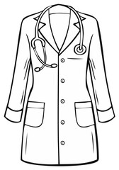 Doctor's Lab Coat and Stethoscope Illustration