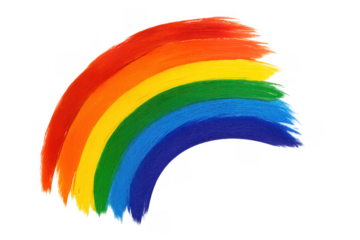 Rainbow brush strokes creating a colorful arc with texture