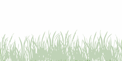 A simple illustration of lush green grass against a white background © Tusar