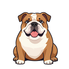Obraz premium Cute Brown and White Bulldog Illustration