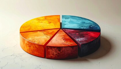 A visually striking multi-colored 3D pie chart representing diverse data segments, illustrating business performance, market share analysis, and strategic planning for growth and decision-making