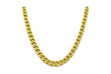 Gold chain jewelry accessory with transparent background