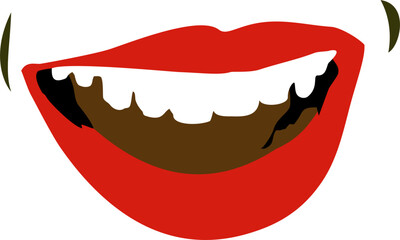 Fototapeta premium simple vector image of mouth expression of female isolated on white 