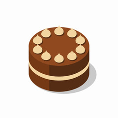 Fototapeta premium A beautifully designed chocolate cake topped with creamy frosting dollops, perfect for celebrations, birthdays, or special occasions with a rich cocoa flavor.