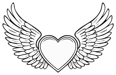 Heart with Wings - Symbol of Love, Freedom, Valentine's Day, Graphic Illustration, Romance, Winged Heart Icon Design