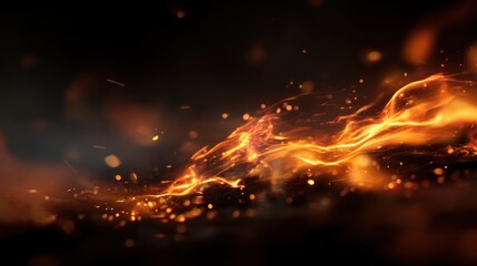 Fiery flames embers
