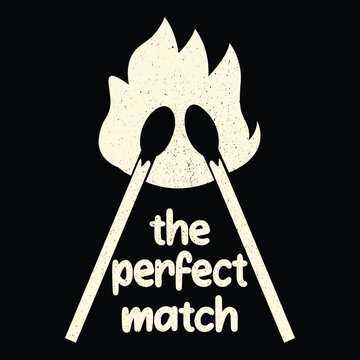 The perfect match: two matchsticks ignite a unified flame against a dark background