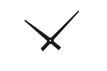 Clock hands indicating time on transparent background