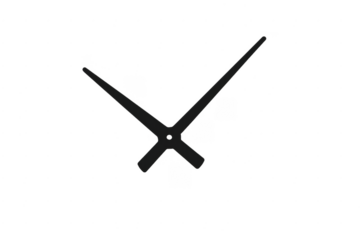 Clock hands indicating time on transparent background