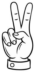 Obraz premium Hand gesture showing the peace sign