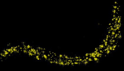 Guirlande de lumi&egrave;re jaune sur fond noir.