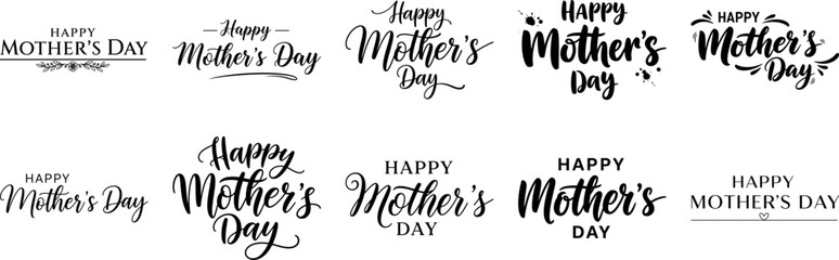 Happy mother's day greeting card illustrations