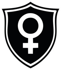 Fototapeta premium Female Symbol Shield Icon: Protection, Empowerment and Security